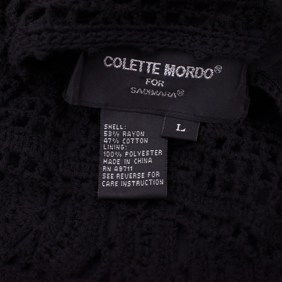 Black Long Sleeve Feminine Lace Like Sheer Goth Top Large - Picture 11 of 12